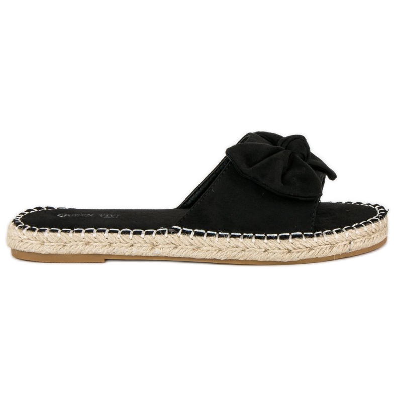 Queen Vivi Espadrilles-Flip-Flops aus Wildleder schwarz