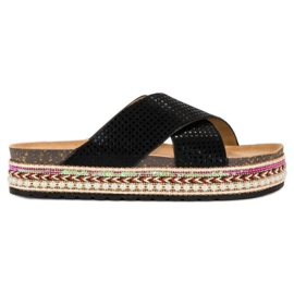 Sergio Todzi Flip-Flops mit Ethno-Print schwarz