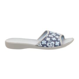 Befado Damenschuhe Hausschuhe 300D040 Hausschuhe blau grau marineblau
