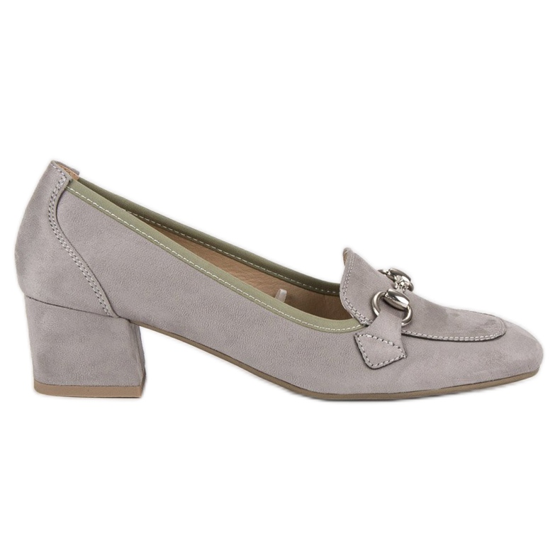 Graue Vinceza-Pumps aus Wildleder