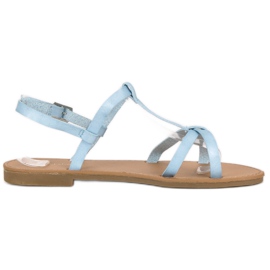 Ideal Shoes Hellblaue Sandalen