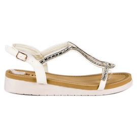 SDS Bequeme flache Sandalen weiß