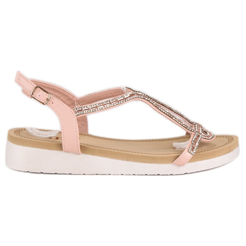 SDS Bequeme flache Sandalen rosa