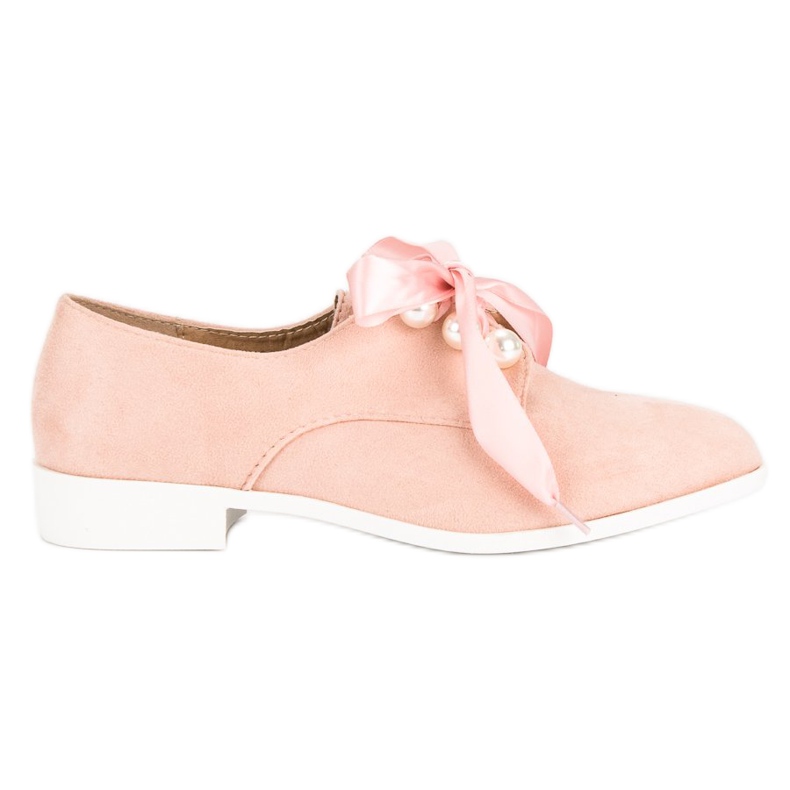 Tina&Co Gebundene Schuhe mit Perlen rosa