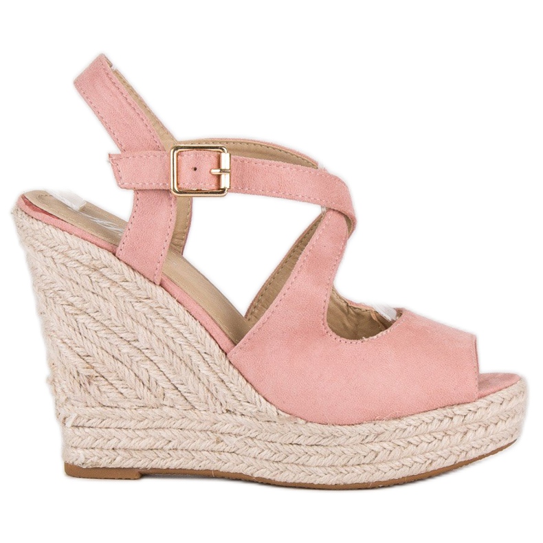 Espadrilles mit Keilabsatz rosa