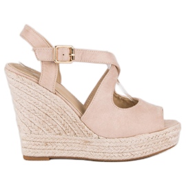 Espadrilles mit Keilabsatz braun
