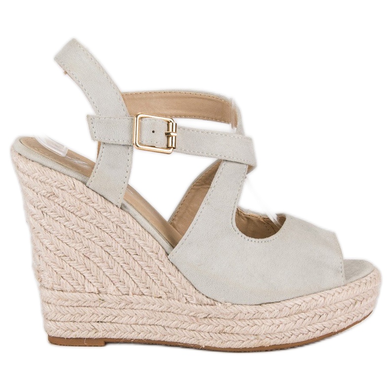 Espadrilles mit Keilabsatz grau