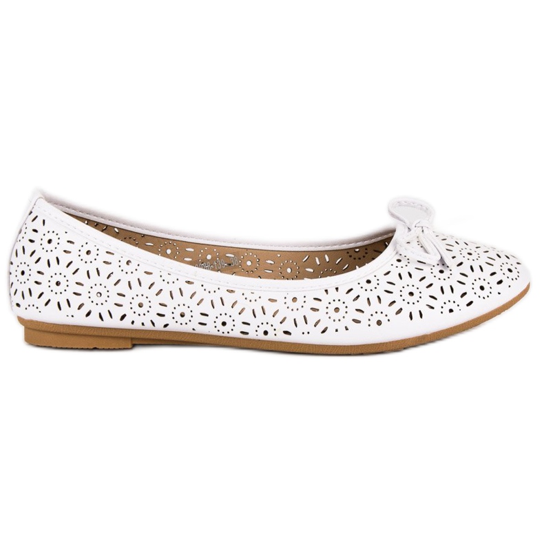 Diamantique Durchbrochene Ballerinas weiß
