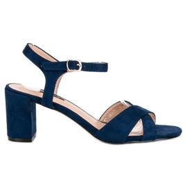 Milaya Blaue Sandalen an einem Pfosten marineblau
