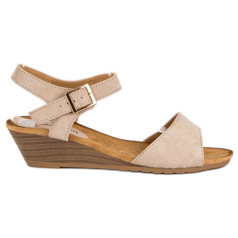 Abloom Beige Keilsandalen