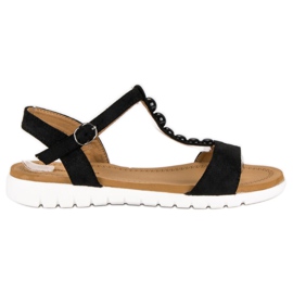 Via Giulia  Schwarze flache Sandalen