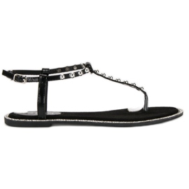 Via Giulia  Schwarze flache Sandalen