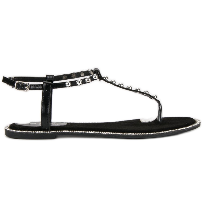 Via Giulia  Schwarze flache Sandalen