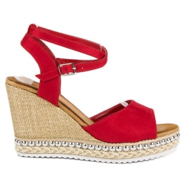 Best Shoes Keilsandalen rot