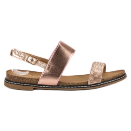 Via Giulia  Flache Sandalen mit Schnalle rosa