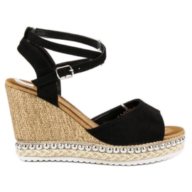 Best Shoes Keilsandalen schwarz