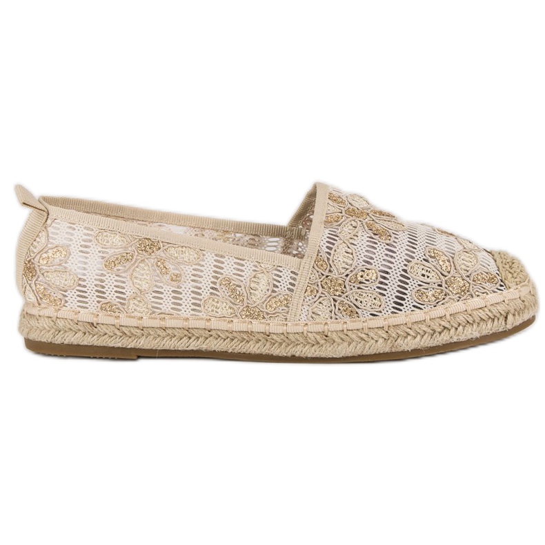 Seastar Espadrilles aus Spitze braun gelb
