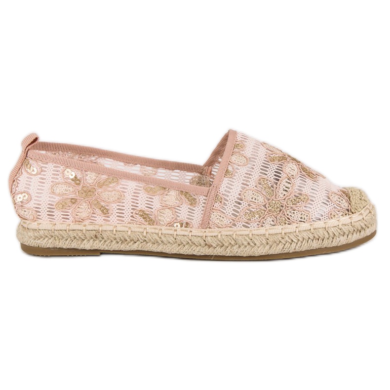 Seastar Espadrilles aus Spitze gelb rosa