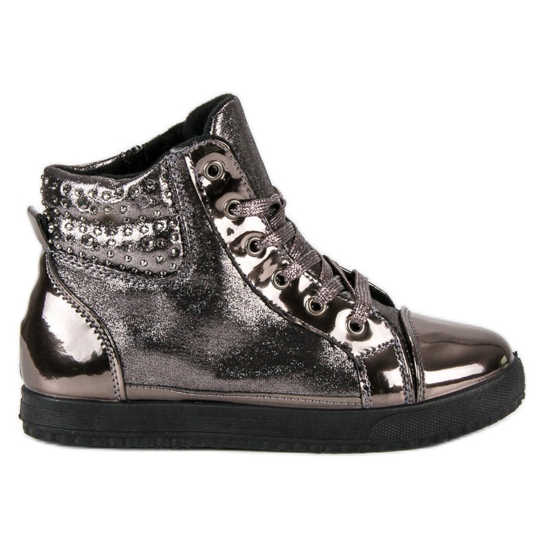 Gebundene Turnschuhe braun