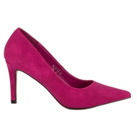Pumps aus Wildleder mit hohem Absatz rosa