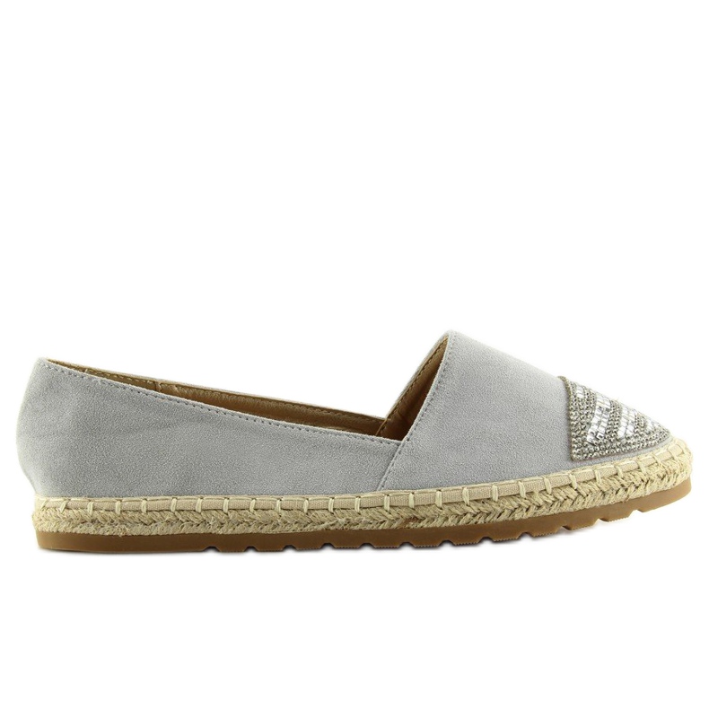 Graue Espadrilles für Damen H8-102 Silber