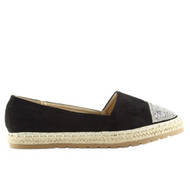 Schwarze Damen Espadrilles H8-102 Schwarz