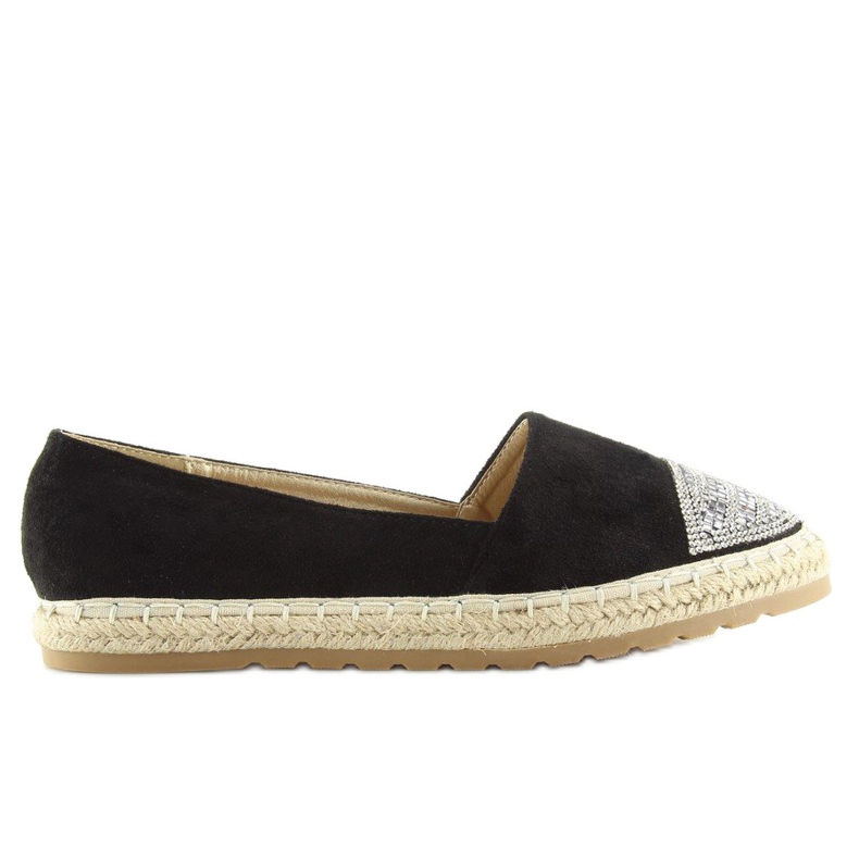 Schwarze Damen Espadrilles H8-102 Schwarz