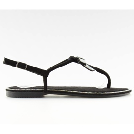 Schwarze Wildledersandalen 218-120