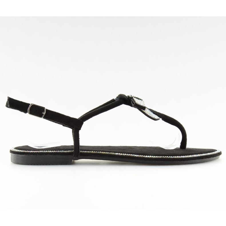 Schwarze Wildledersandalen 218-120