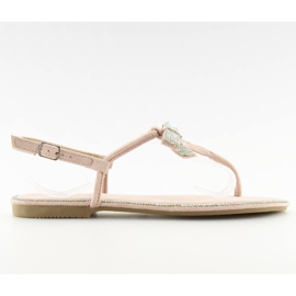 Beige und rosa Sandalen 218-120
