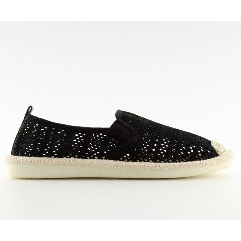 Espadrilles aus schwarzem Mesh F01B Schwarz