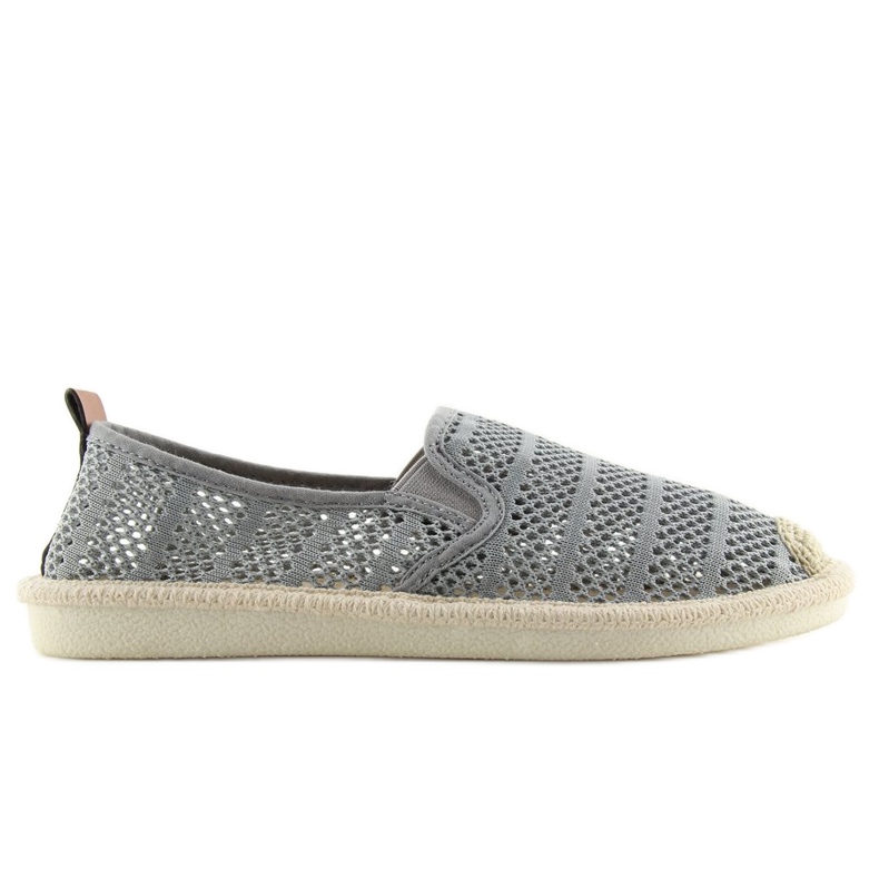 Graue Mesh-Espadrilles F01B Grau