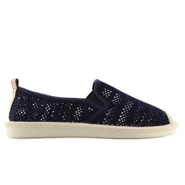 F01B Marineblaue Mesh-Espadrilles