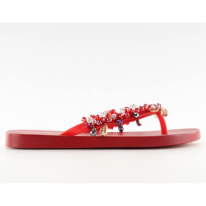 Flip Flops mit Perlen rot JH68 Rot