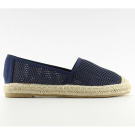 Marineblaue Mesh-Espadrilles MB-6461 Blau navy blau
