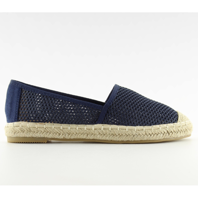 Marineblaue Mesh-Espadrilles MB-6461 Blau navy blau