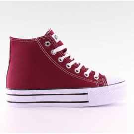 Turnschuhe auf doppeltem LT-920B Wein rot