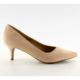 Wildlederpumps an der niedrigen Ferse ZH02 rosa