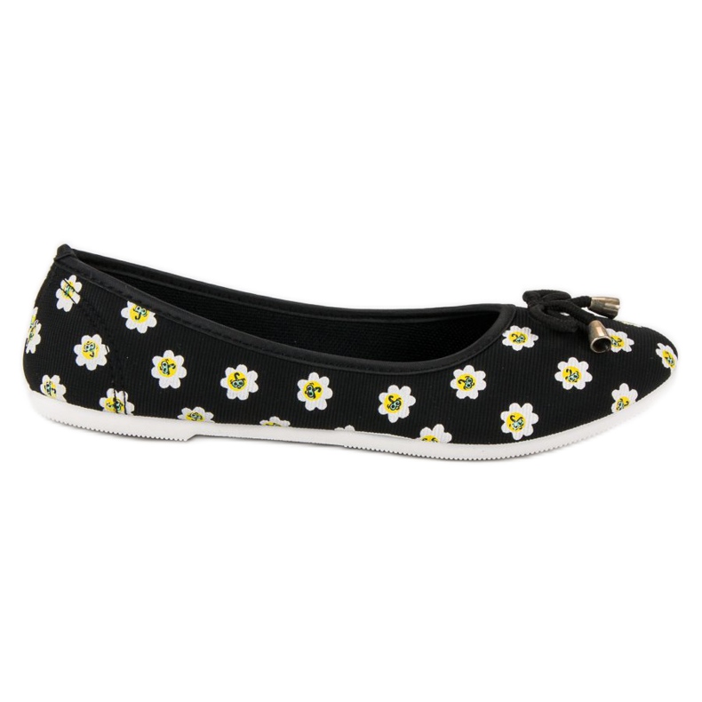 Stoff Ballerina mit Blumen schwarz