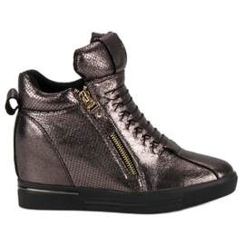 Dunkelgraue Turnschuhe mehrfarbig