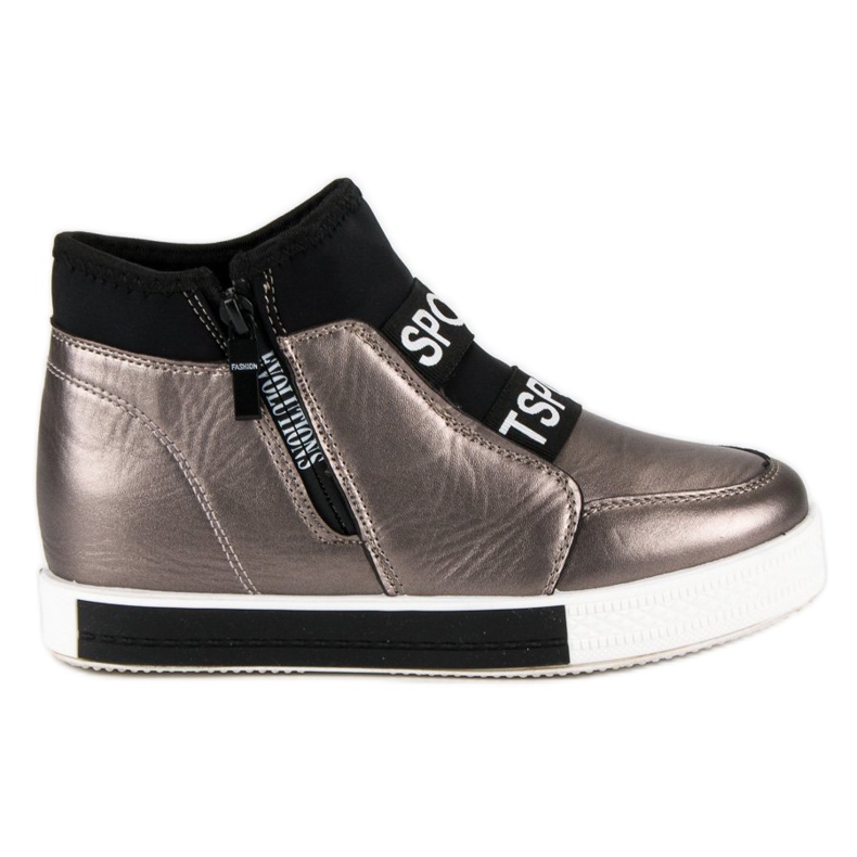 Graphite Sneakers mit Reißverschluss braun grau