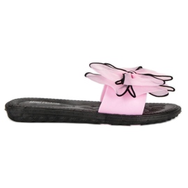 Hausschuhe mit Schleife rosa