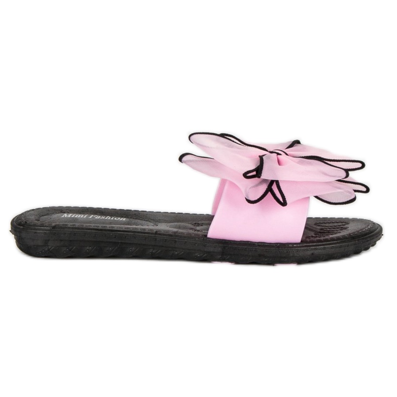 Hausschuhe mit Schleife rosa