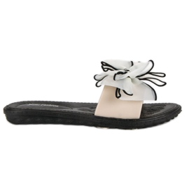 Hausschuhe mit Schleife braun