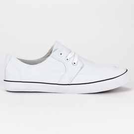 Weiß gebundene Turnschuhe