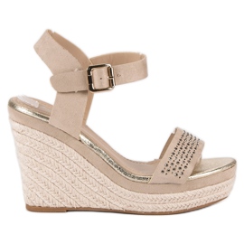 Sweet Shoes Beige Keil-Espadrilles