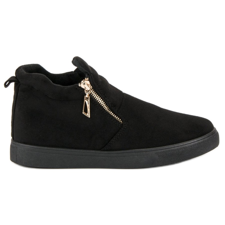 Slip-On-Sneakers aus Wildleder schwarz