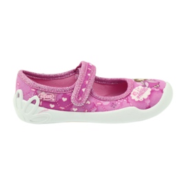 Befado Kinderschuhe Ballerinas Hausschuhe 114x306 weiß rosa