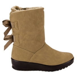 Warme Schneestiefel mit Reißverschluss grün