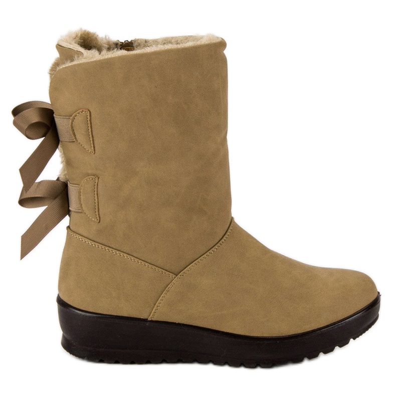 Warme Schneestiefel mit Reißverschluss grün